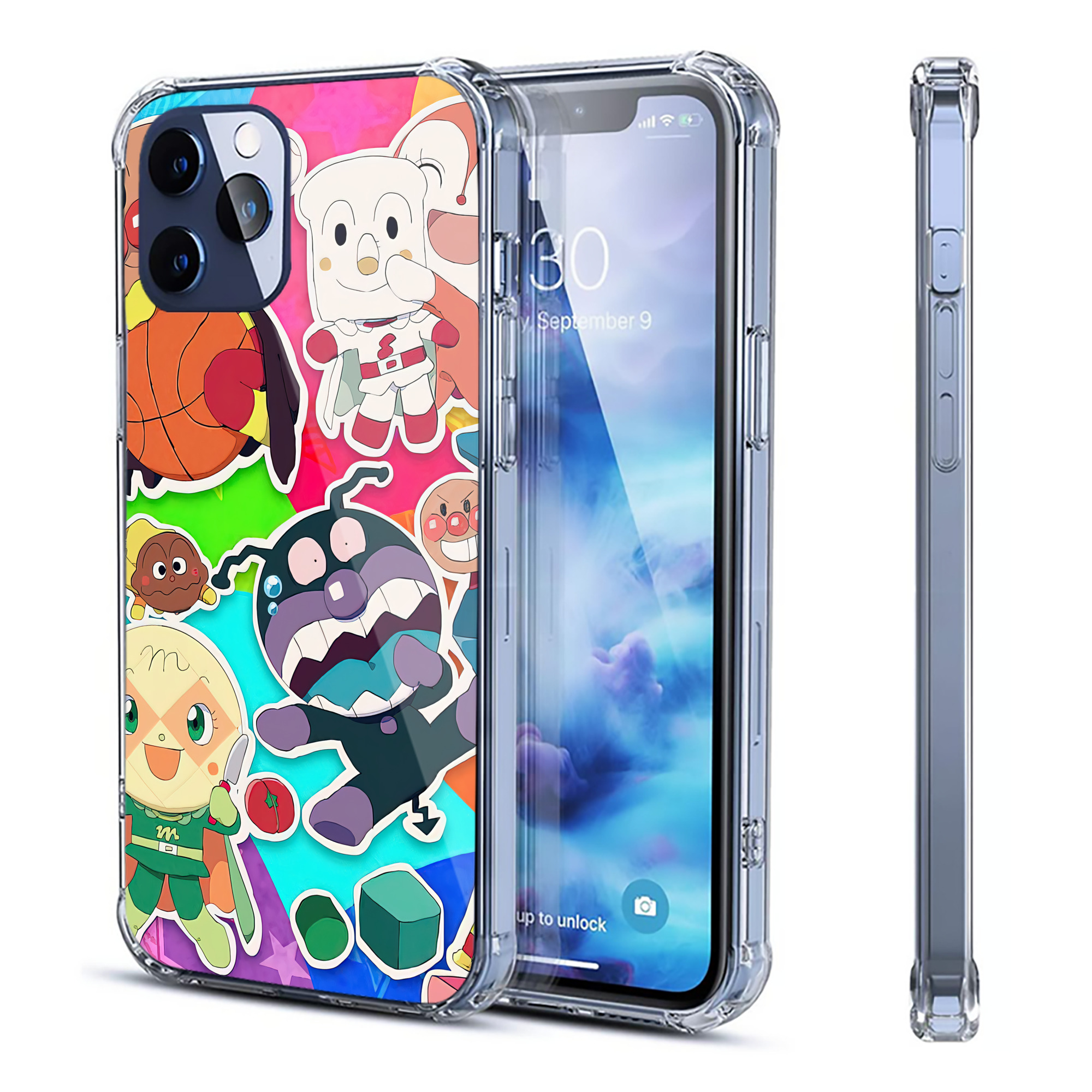 （画像用） アンパンマン Anpanman 【iPhone 12シリーズ対応】透明スマホケース（クリアソフトケース）